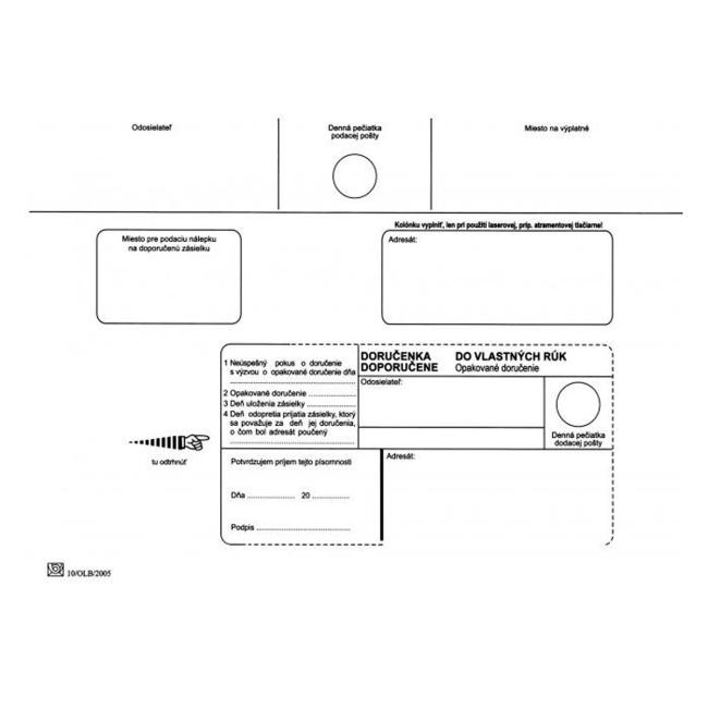 [OB455010] Postal envelopes C5 delivery note to VR OD, Dopostielat, 100 pcs