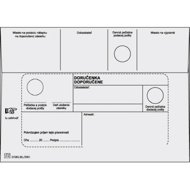 [OB462080] Poštové obálky B6 doručenka,1000 ks