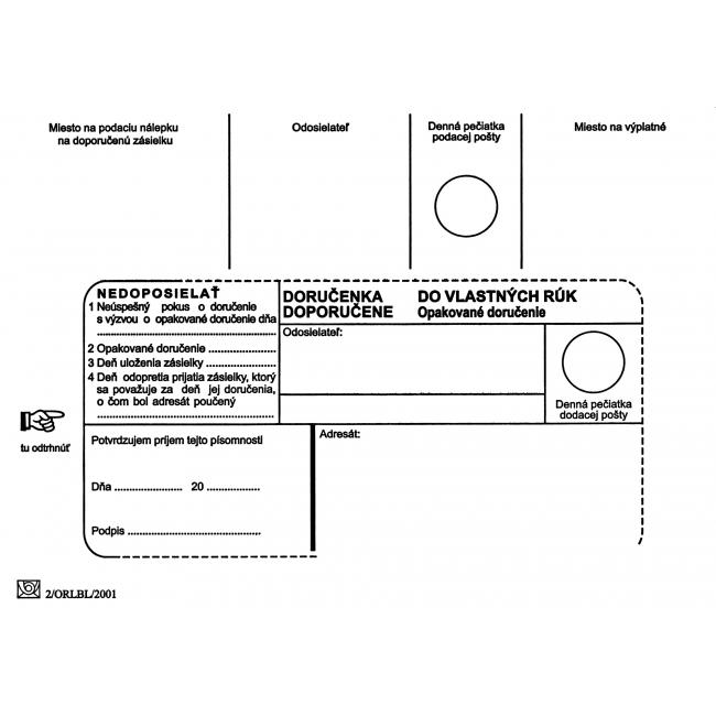 [OB463010] Postal envelopes B6 delivery note to VR OD, Do not send, 100 pcs