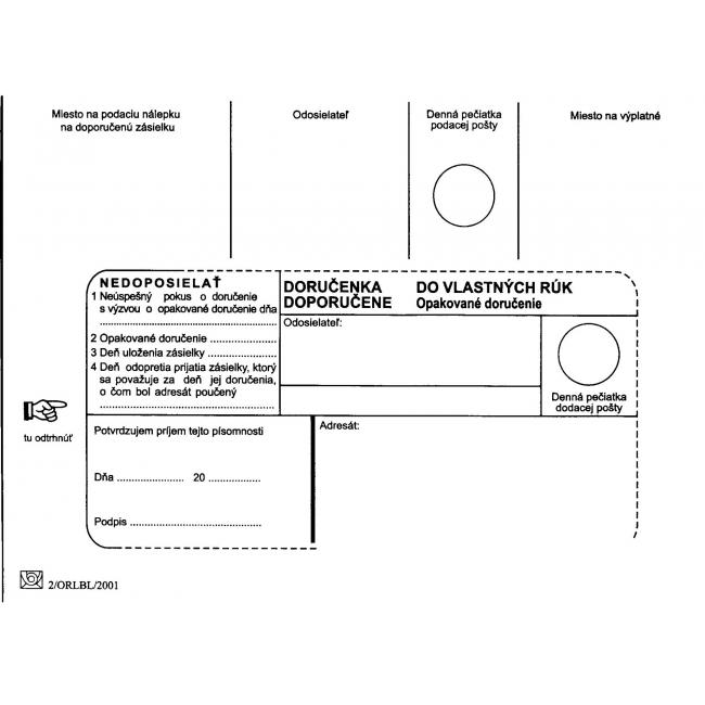 [OB463080] Postal envelopes B6 delivery note to VR OD, Do not send, 1000 pcs