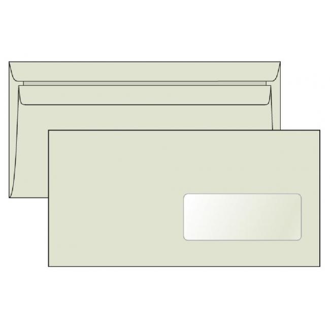 Poštové obálky DL samolepiace, okienko recyklované LETTURA 1000 ks 80g