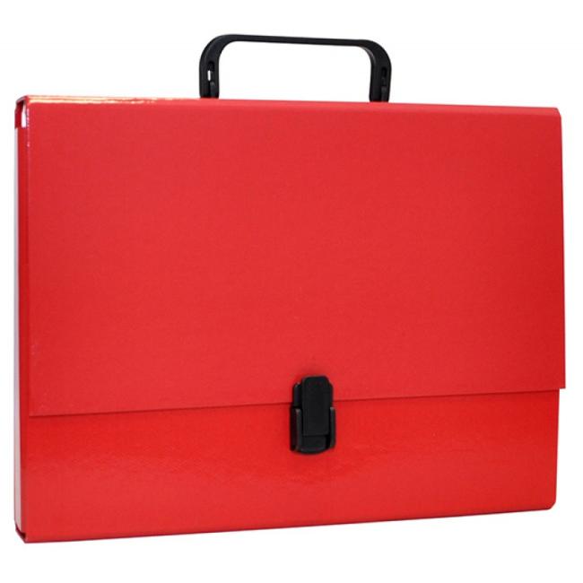 Briefcase with handle Office Products for A4 documents red