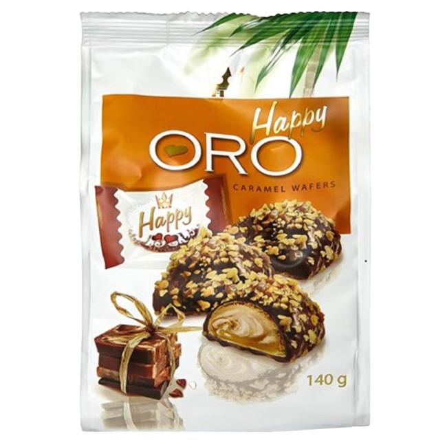 HAPPY Oro wafers with caramel filling 140 g