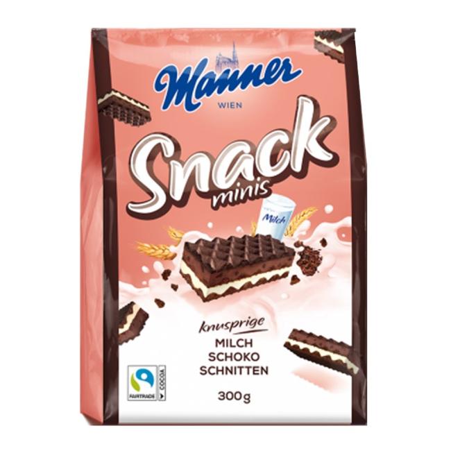 [PT830111] Oblátky Manner Snack Minis čokoláda 300 g