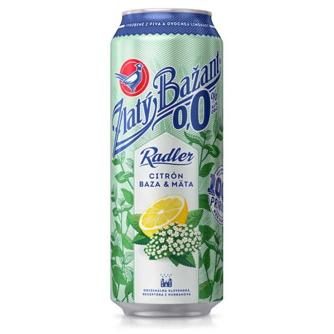 [PT900764] Beer Zlatý Bažant 0% non-alcoholic radler 6 x 0.5 ℓ Lemon Elder Mint can
