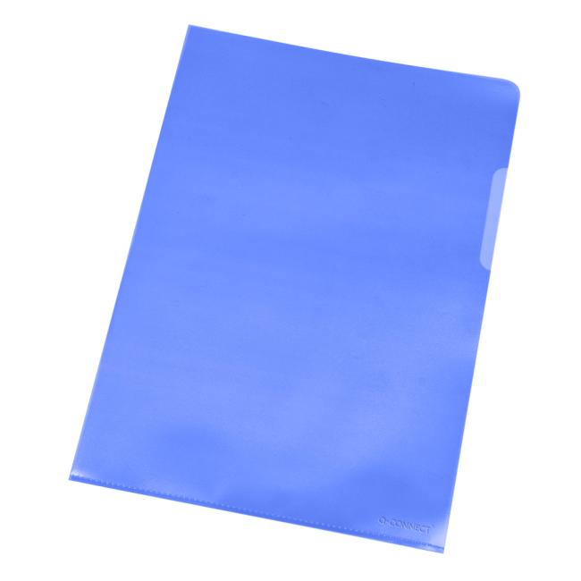 Cover L for documents Q-CONNECT antistatic matte 120mic blue 100 pcs