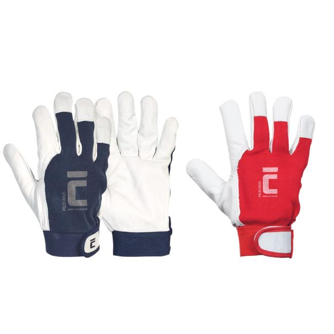 Work gloves, combined PELECANUS, red/blue size 6/XS