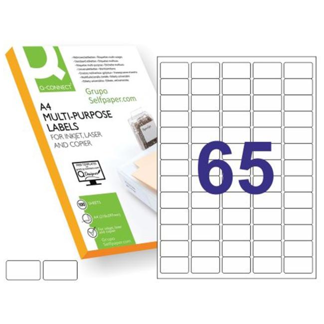 Universal labels 38.1x21.2mm Q-CONNECT A4 100 sheets