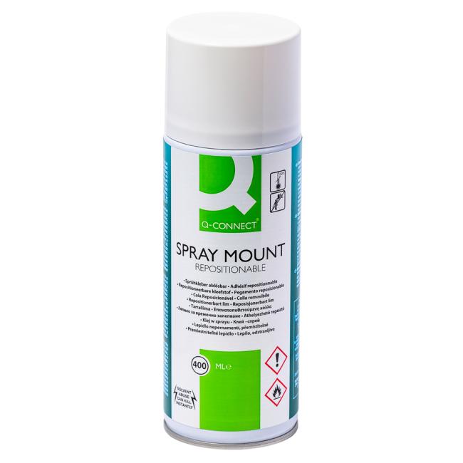 [QC001071] Glue in spray Q-CONNECT Quick Mount 400ml non-permanent