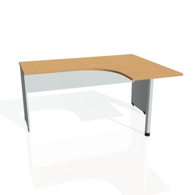Gate desk, ergo, left, 160x75.5x120 cm, beech/grey