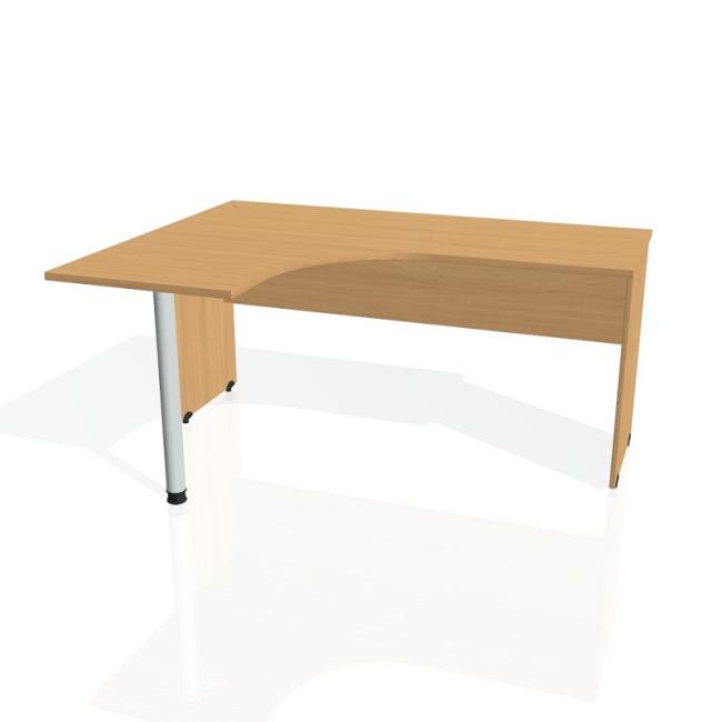 Gate work desk, ergo, right, 160x75.5x120 cm, beech/beech