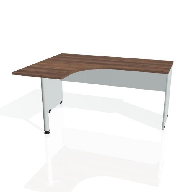 Gate desk, ergo, right, 160x75.5x120 cm, walnut/grey