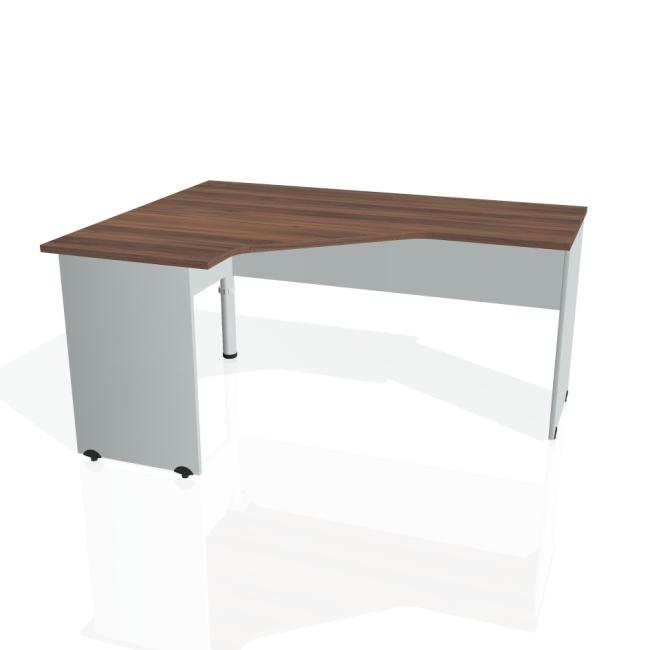 Gate desk, ergo, right, 160x75.5x120 cm, walnut/grey