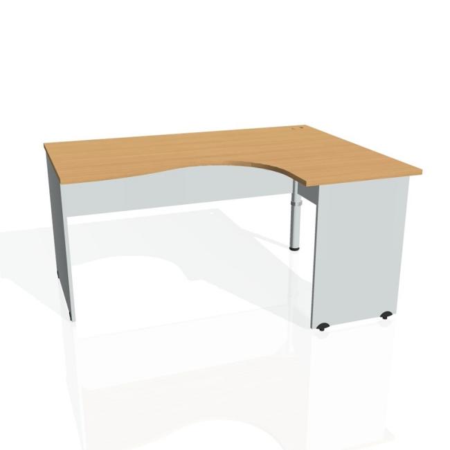 Gate desk, ergo, left, 160x75.5x120 cm, beech/grey