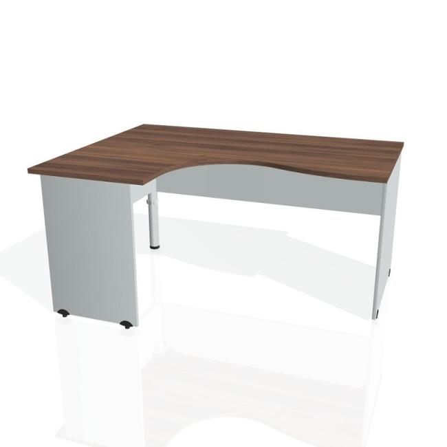 Gate desk, ergo, right, 160x75.5x120 cm, walnut/grey