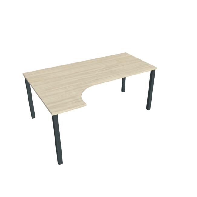 Work desk Uni, ergo, right, 180x75.5x120 cm, agate/black
