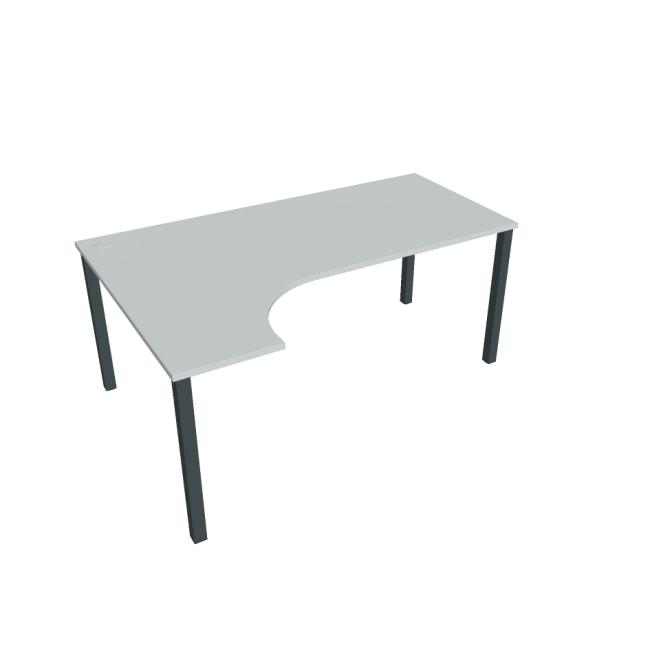 Work desk Uni, ergo, right, 180x75.5x120 cm, grey/black