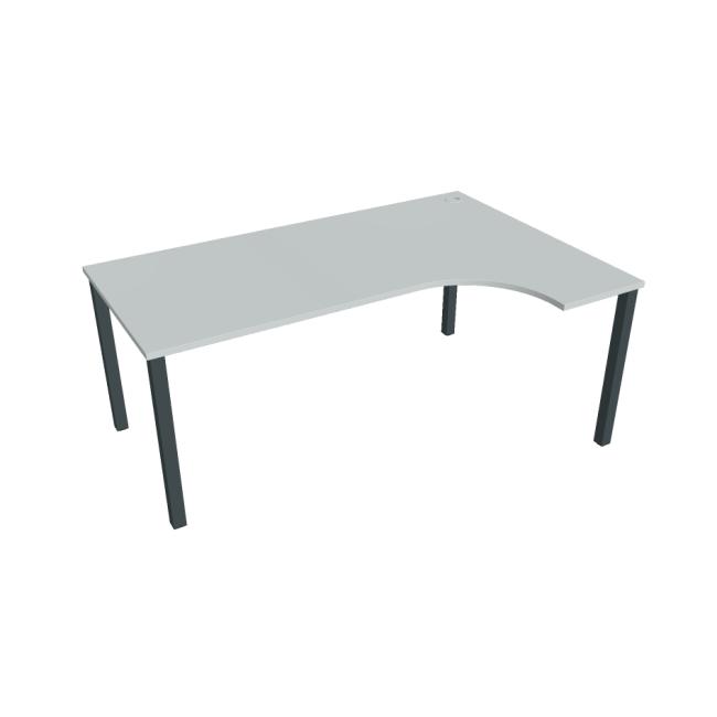 Work desk Uni, ergo, left, 180x75.5x120 cm, grey/black