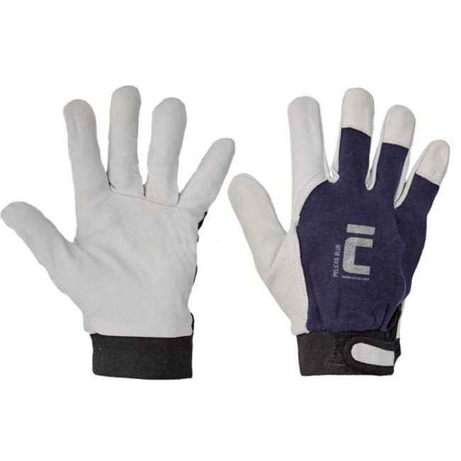 Work gloves, combined Pelican Blue, size 9/L