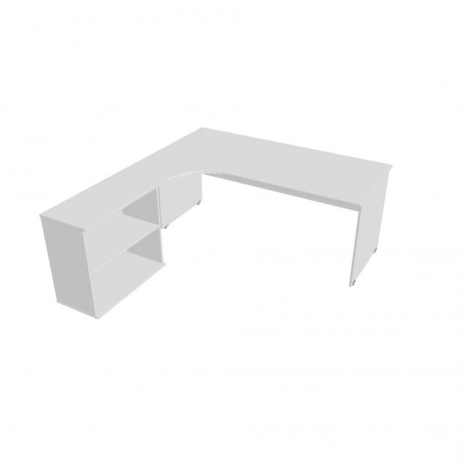 [ON080799] Gate desk, ergo, right, 180x75.5x200 cm, white/white