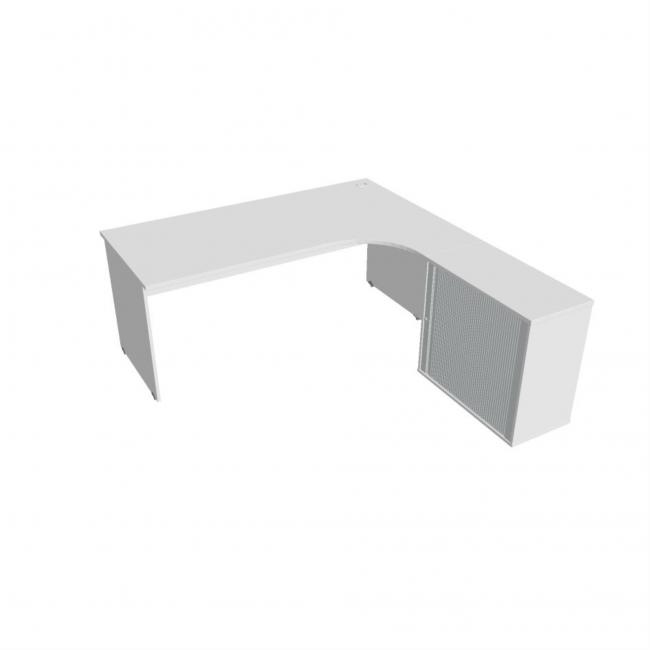 [ON080899] Gate desk, ergo, left, 180x75.5x200 cm, white/white