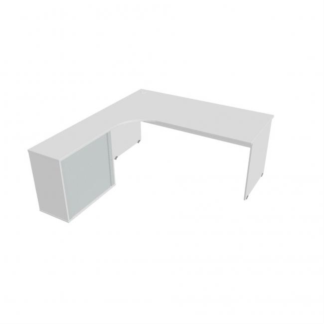 Gate desk, ergo, right, 180x75.5x200 cm, white/white