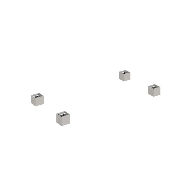 Rektifikačné nožičky, kovové, 6x6 cm, 4 ks