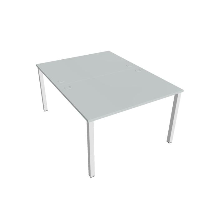 Uni work table, double, 120x75.5x160 cm, grey/white