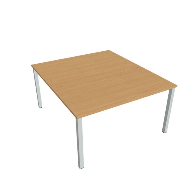 [ON114023] Uni work table, double, 140x75.5x160 cm, beech/grey