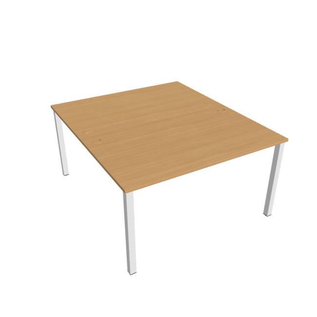 Uni work table, double, 140x75.5x160 cm, beech/white