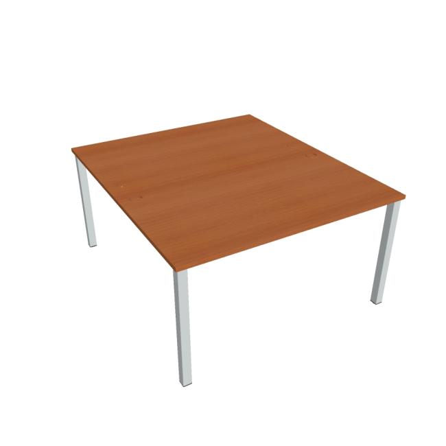 Uni work table, double, 140x75.5x160 cm, cherry/grey