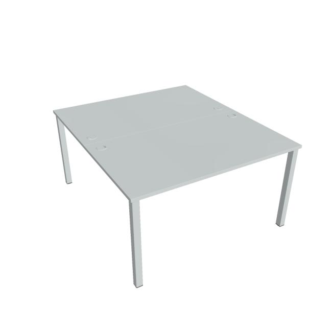 Uni work table, double, 140x75.5x160 cm, grey/grey