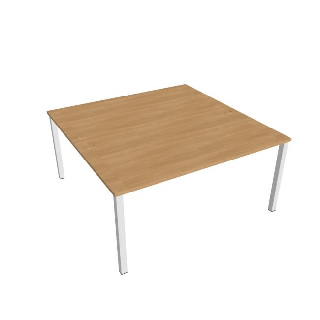 Uni work table, double, 160x75.5x160 cm, oak/white