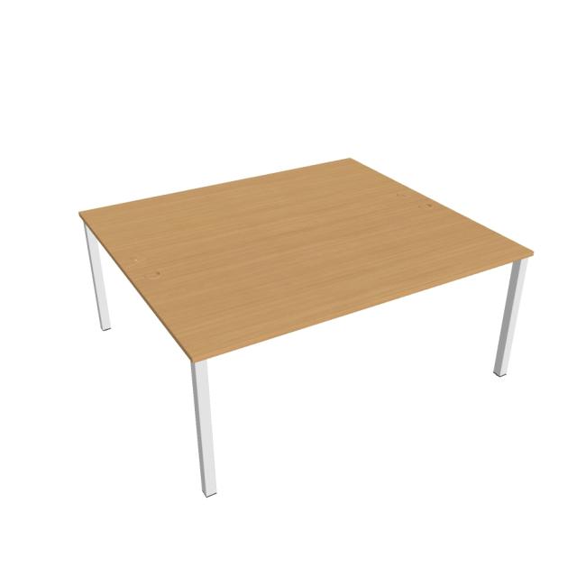 Uni work table, double, 180x75.5x160 cm, beech/white