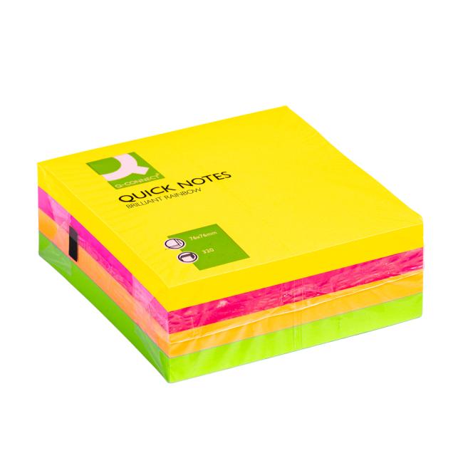NP:QC010497 Self-adhesive pad Q-CONNECT 76x76 mm, 320 l, neon