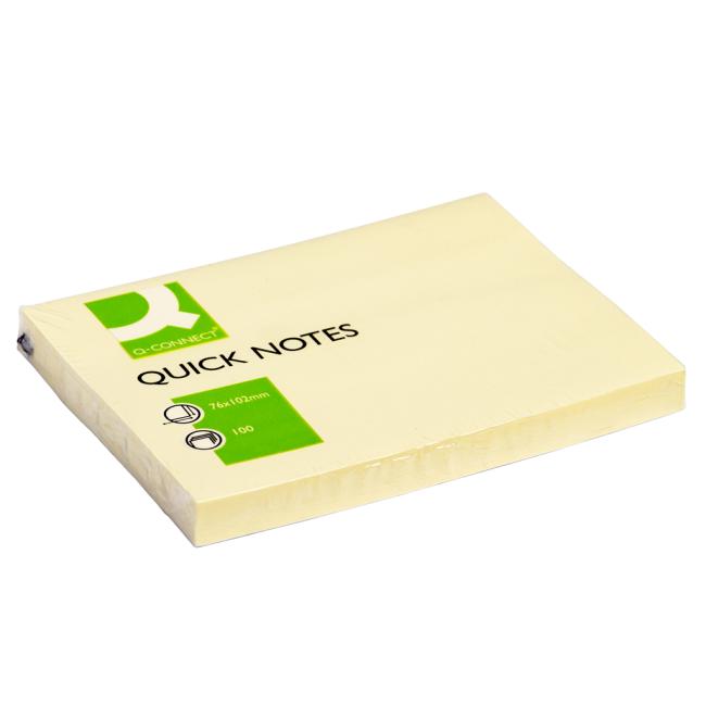 [QC001410] Self-adhesive note pad Q-CONNECT yellow 76x102mm