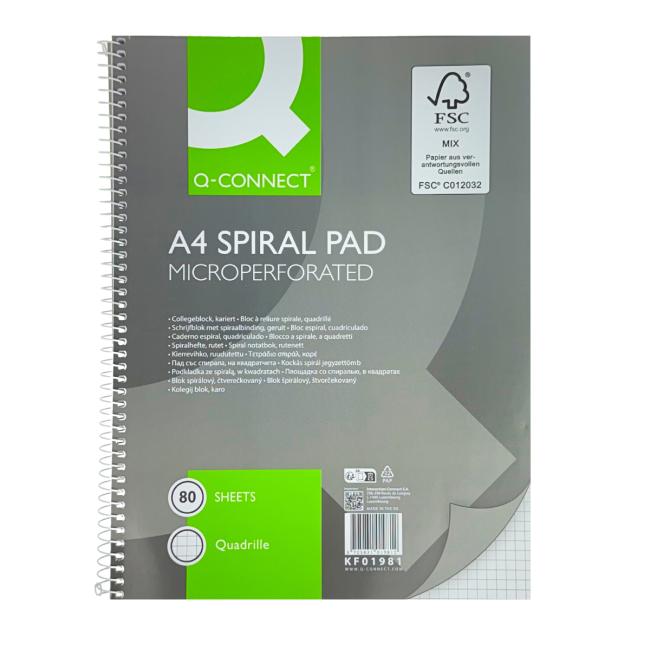 Block College Q-CONNECT A4, 80 sheets, square