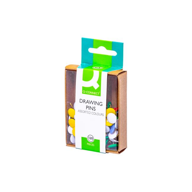 [QC002020] Q-CONNECT thumbtacks 9mm mixed colors 120 pcs