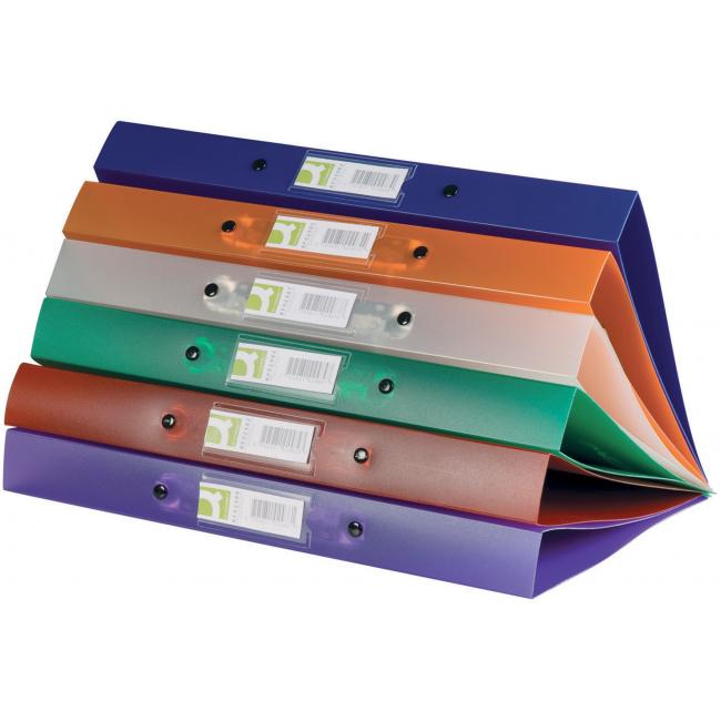 Binder 4-ring Q-CONNECT all-plastic 2.5 cm transparent blue