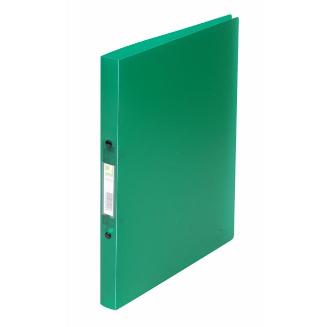 Binder 2-ring Q-CONNECT all-plastic 1.6cm transparent green