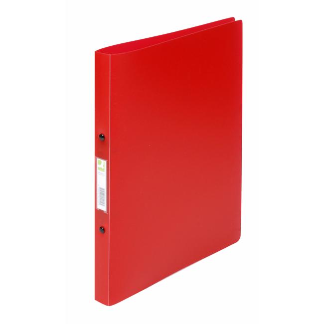 [QC002912] Binder 2-ring Q-CONNECT all-plastic 1.6cm transparent red