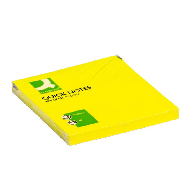 Self-adhesive pad Q-CONNECT neon 76x76mm yellow