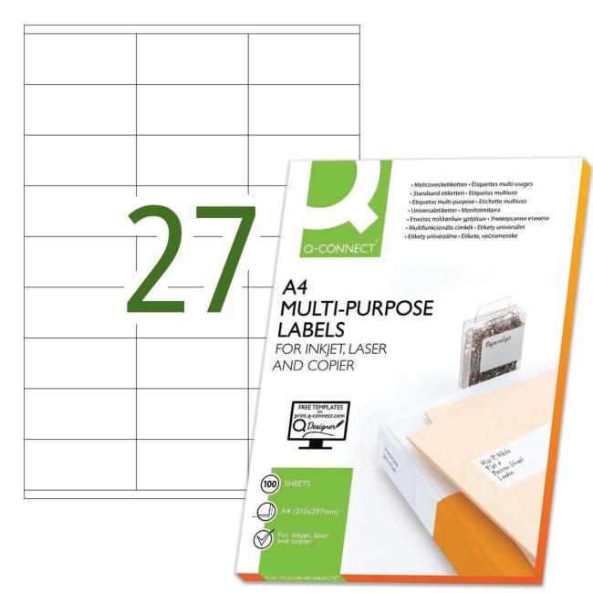 Etikety univerzálne 70x32 mm Q-CONNECT A4 100 listov