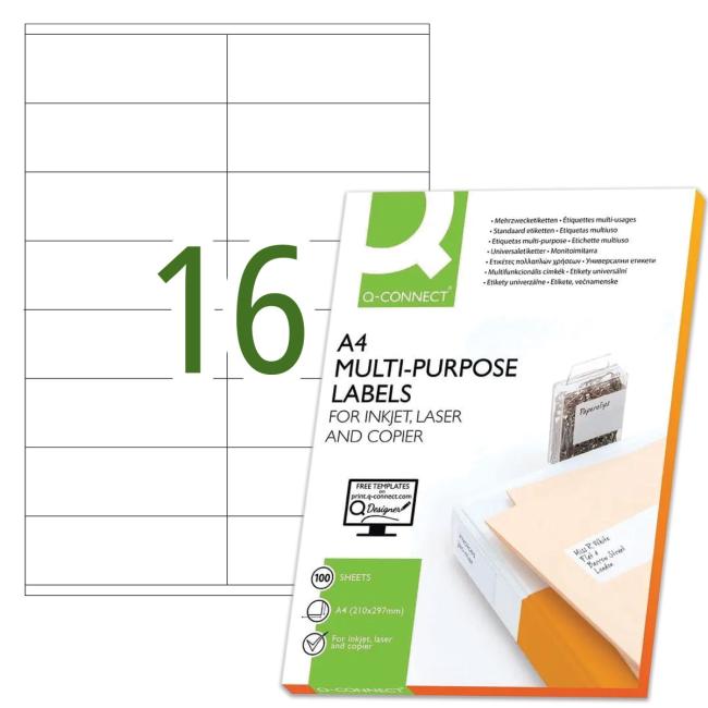 Labels universal 105x35mm Q-CONNECT A4 100 sheets