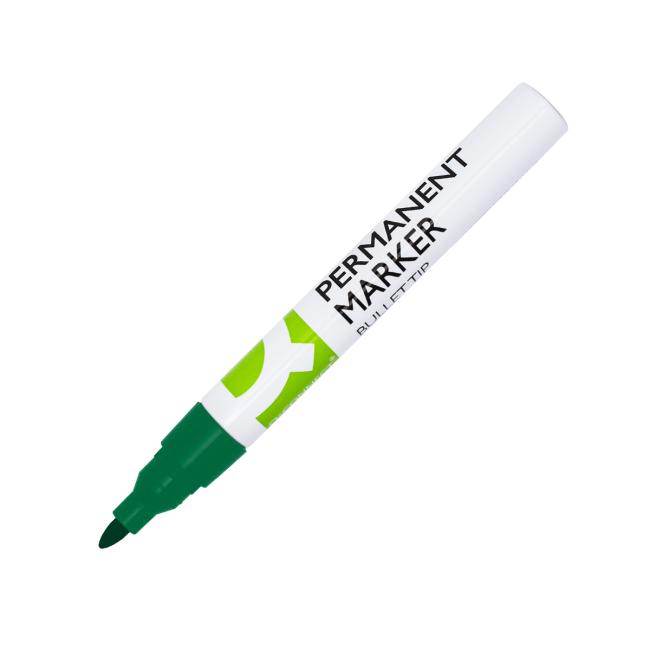 Permanent marker Q-CONNECT aluminum body, round green tip