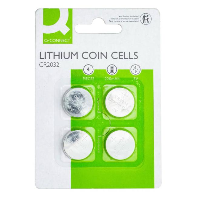 Battery Q-CONNECT CR2032 button 4 pcs