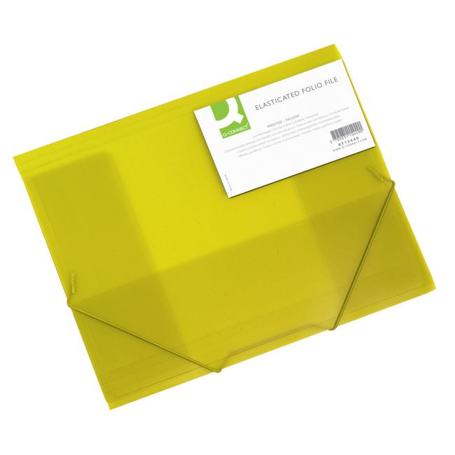 [QC015449] Plastový kryt s gumičkou Q-CONNECT žltý