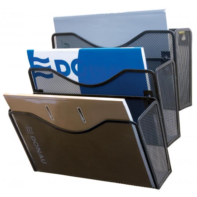 [QC016574] Wire wall rack with 3 shelves 325x230x330mm black