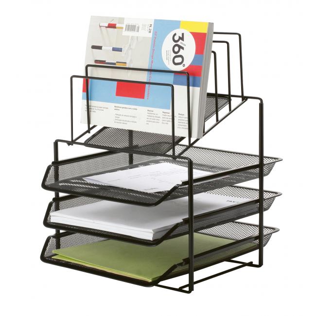 Q-CONNECT wire stand with 3 A4 trays and a sheet stand