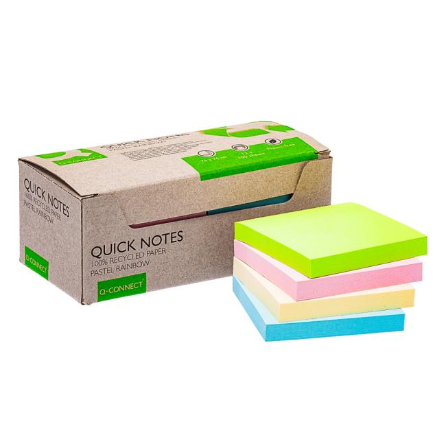 Self-adhesive pad Q-CONNECT recycled 76x76 iridescent 12 pcs
